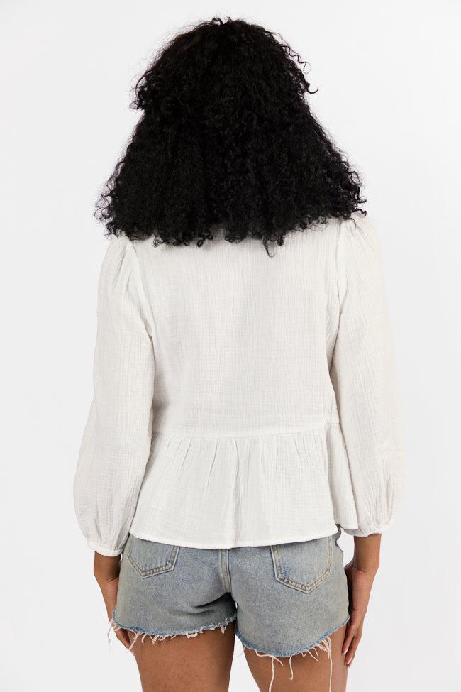 Close To Me Ivory Bow Detail Blouse SALE Product Image