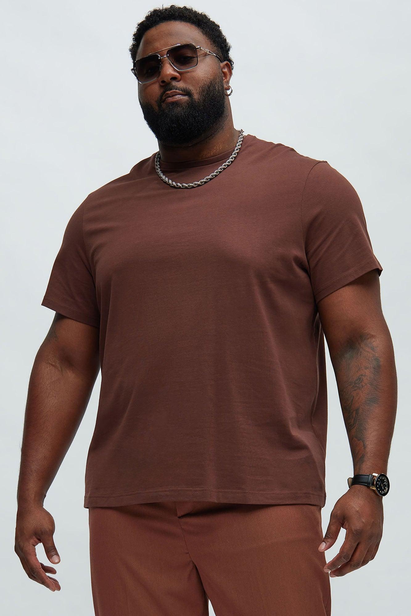 Essential Short Sleeve Crew Tee - Brown Product Image