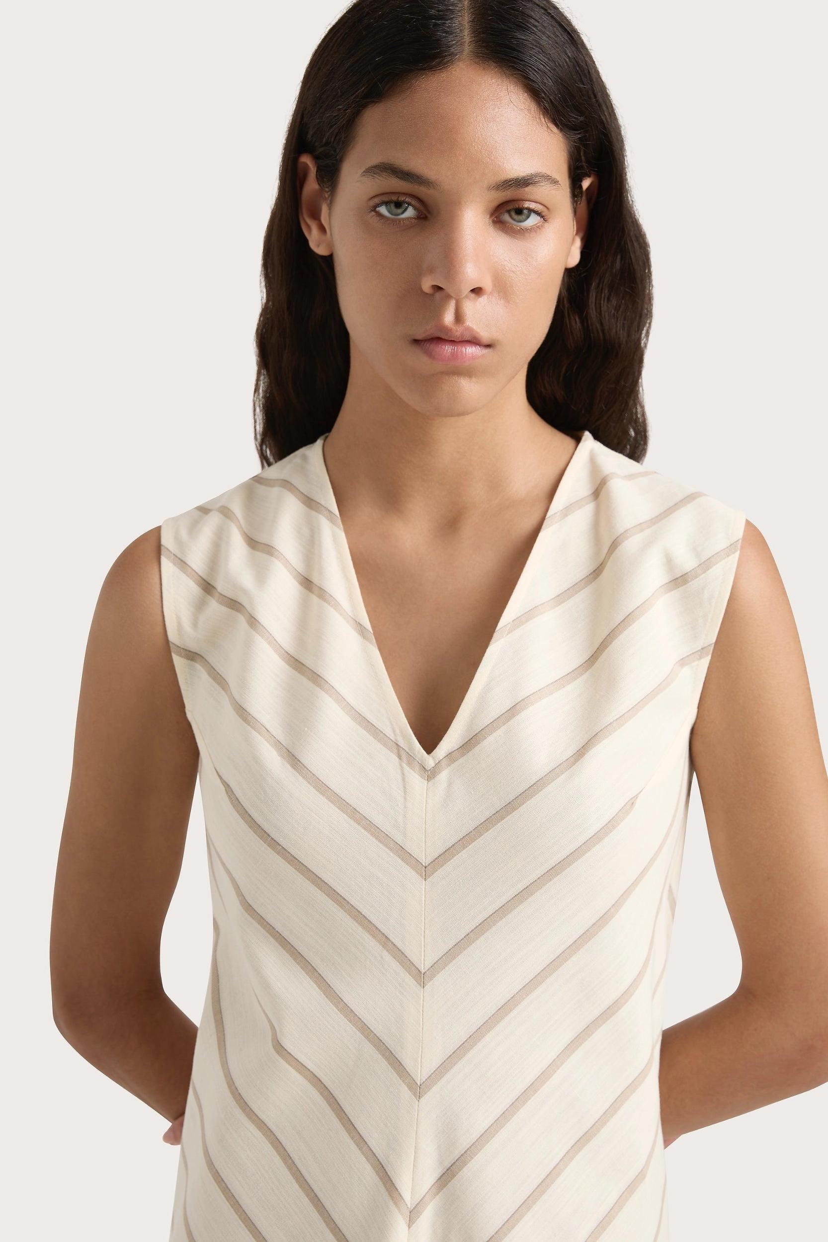 Marteret Stripe Midi Dress Shadow Stripe Butter Product Image