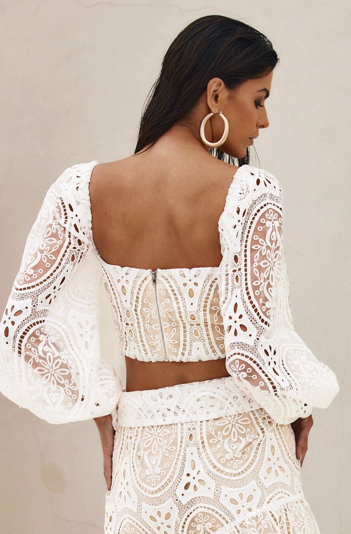 Cecilia Eyelet Puff Sleeve Top Female Product Image