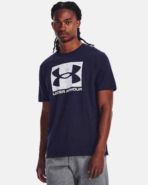 Mens Under Armour Camo Boxed Logo Tee Grey Product Image