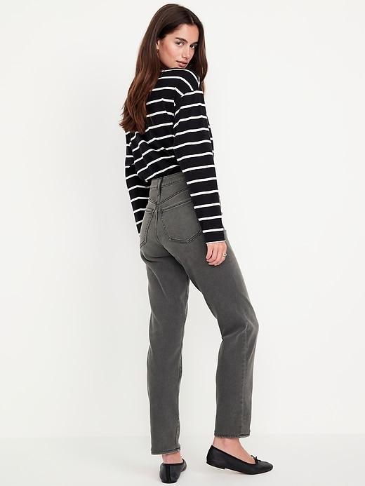 High-Waisted Built-In Warm OG Straight Ankle Jeans Product Image