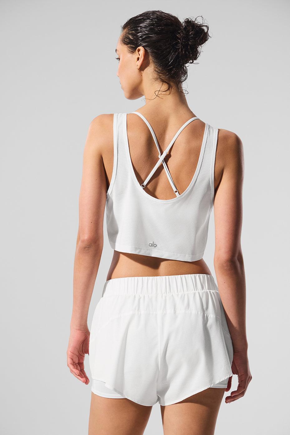 Cropped Sport Star Tank - White Product Image