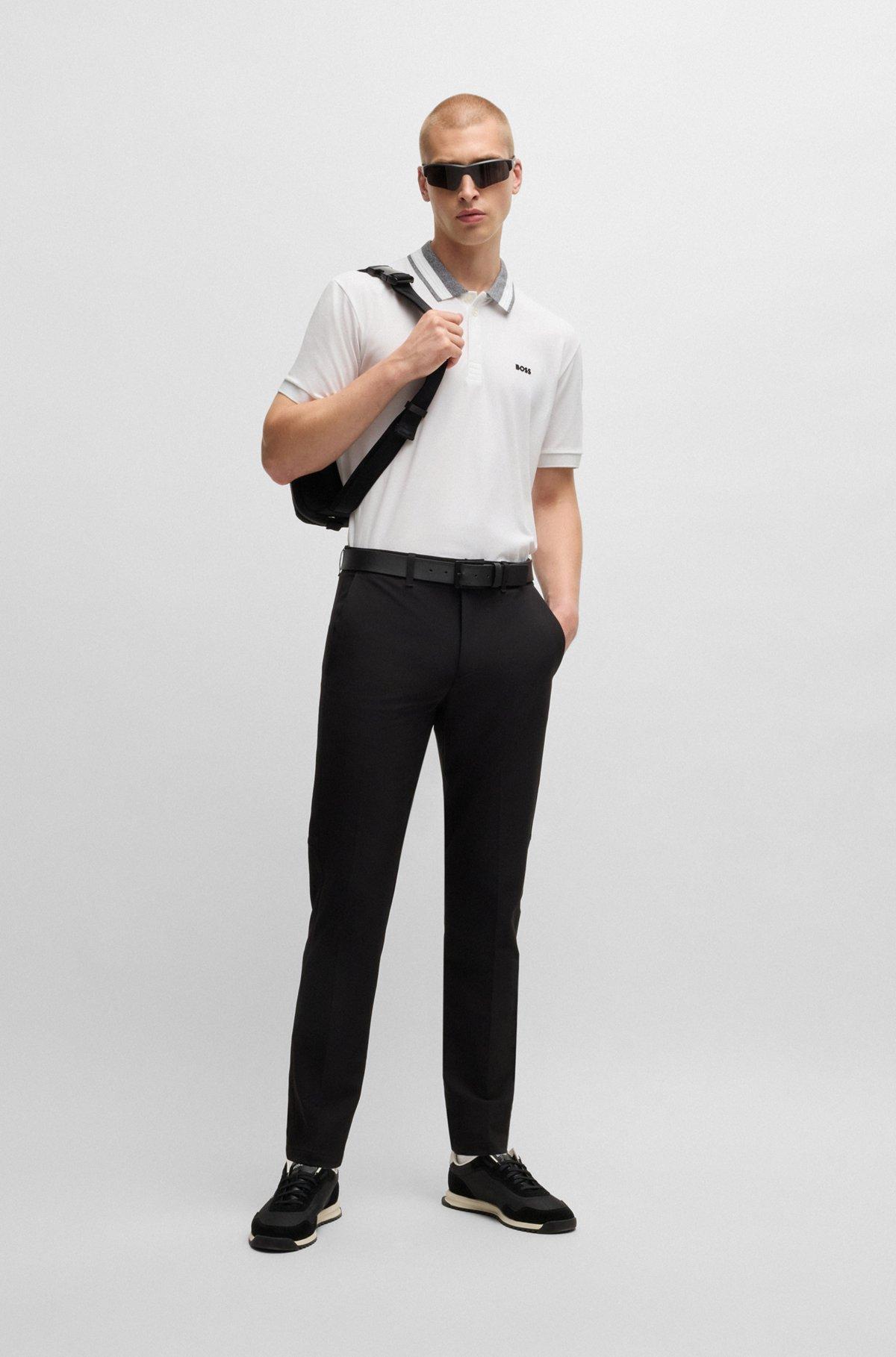 Stretch-cotton polo shirt with logo detail Product Image