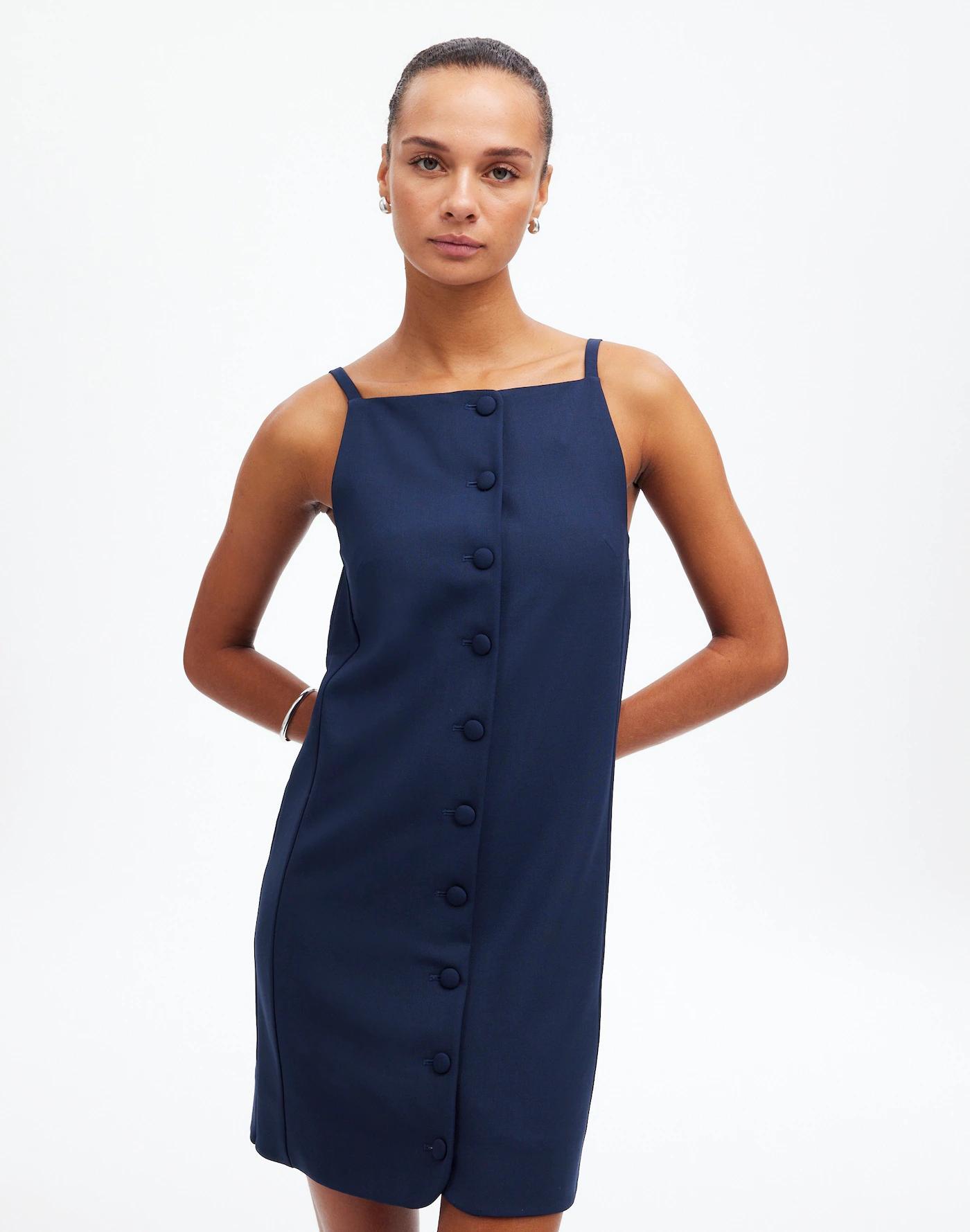 High-Neck Sleeveless Vest Mini Dress Product Image
