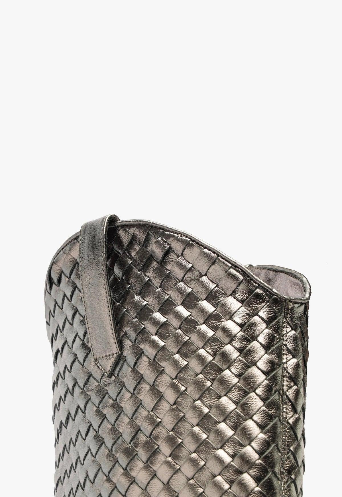 Ella Woven Metallic Leather Boot Product Image