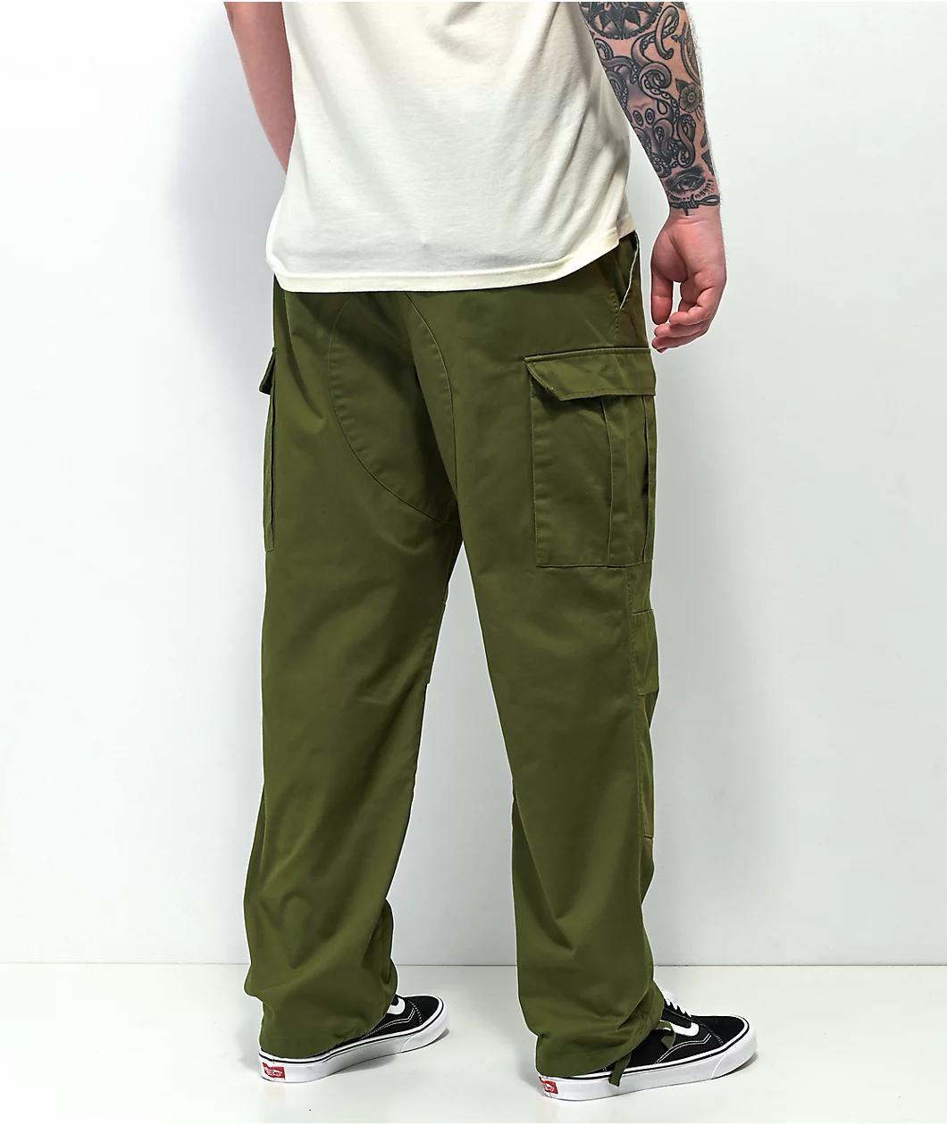 Empyre Loose Fit Olive Cargo Skate Pants Product Image