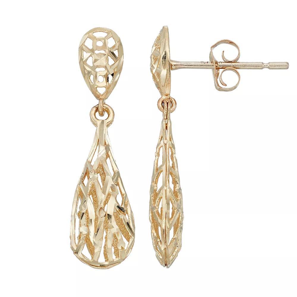 Forever 14K Openwork Teardrop Earrings, Women's, 14k Gold Product Image