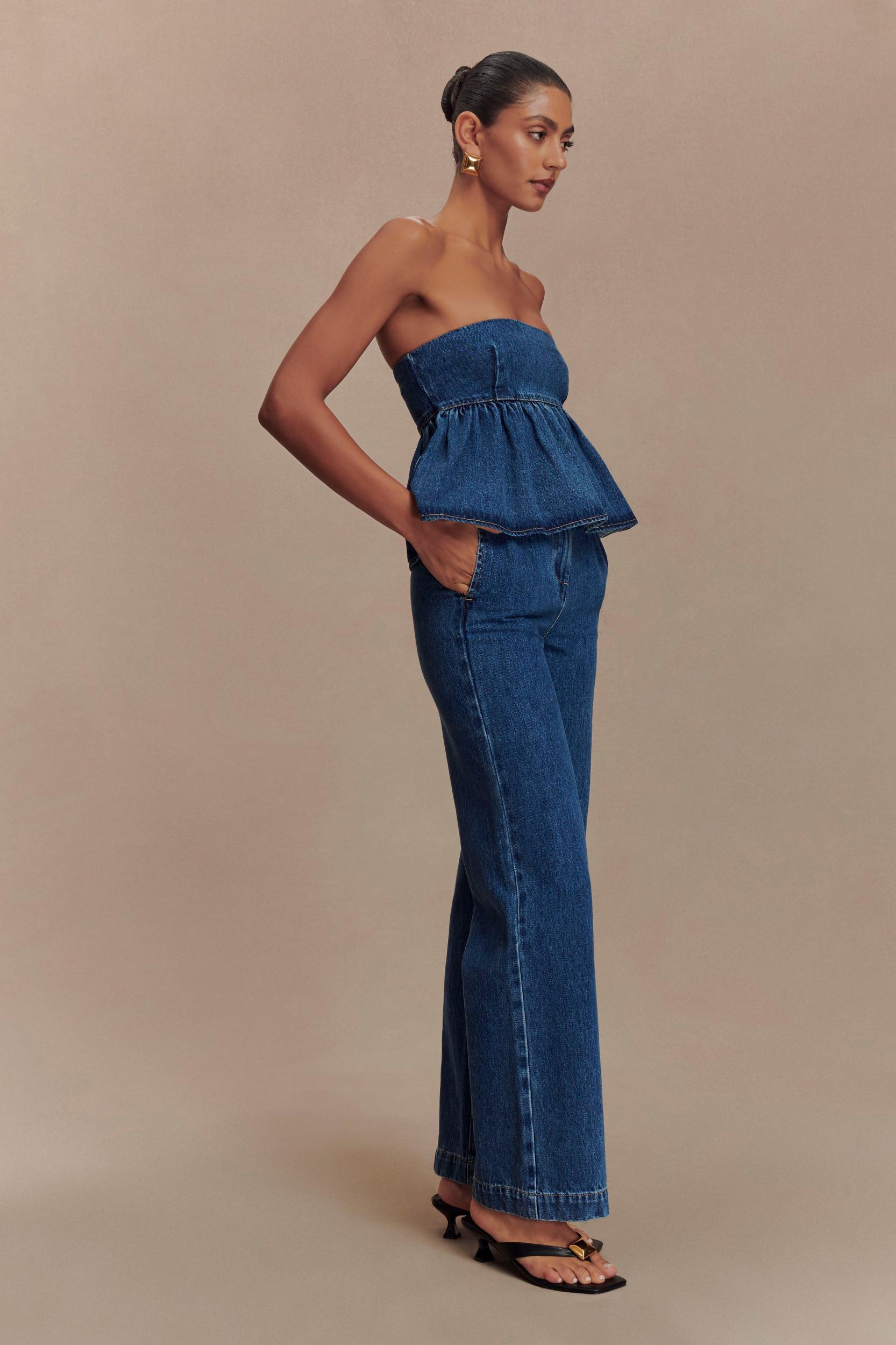 Rayne Wide Leg Denim Jeans - 90'S Blue Product Image
