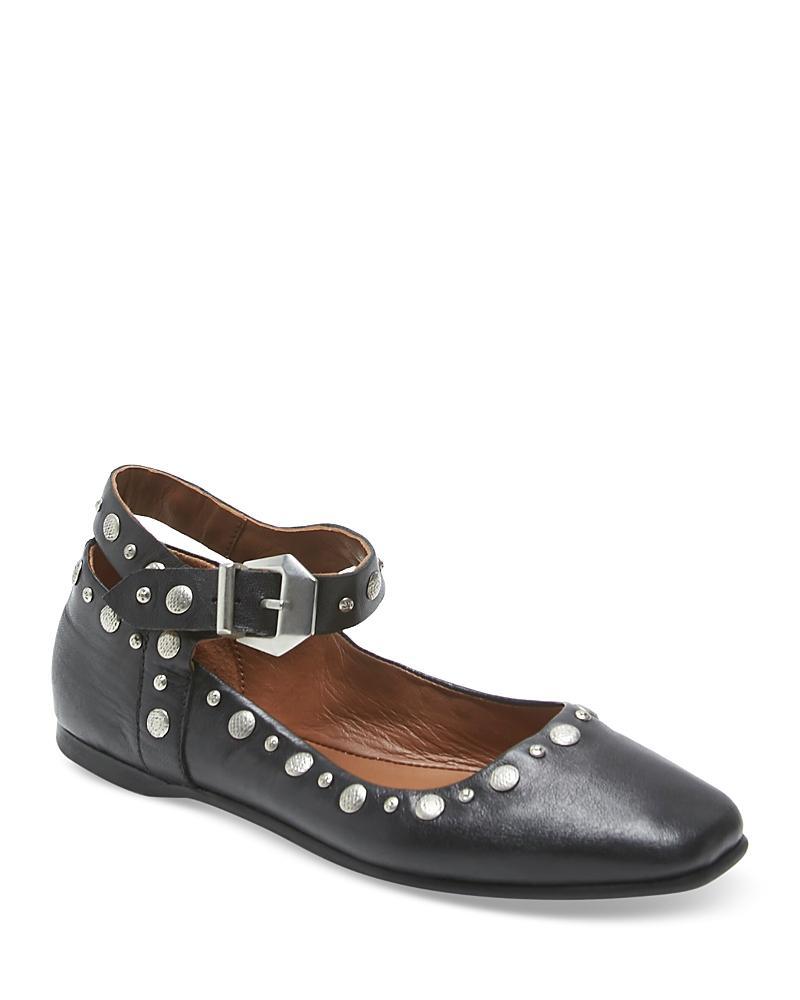 Free People Mystic Studded Leather Ankle Wrap Ballet Flats Product Image