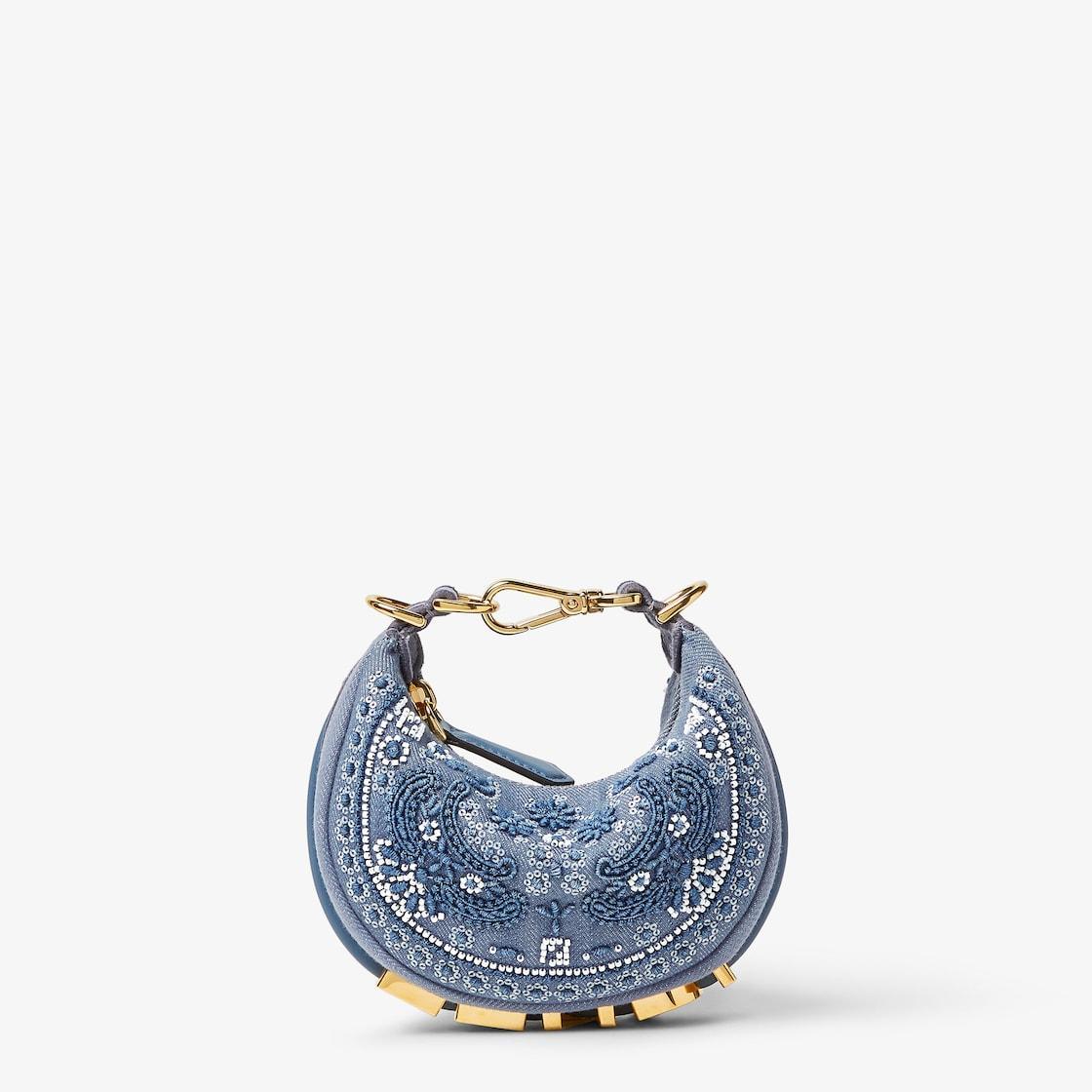 Nano FendigraphyCoral Bandana embroidered denim charm Product Image