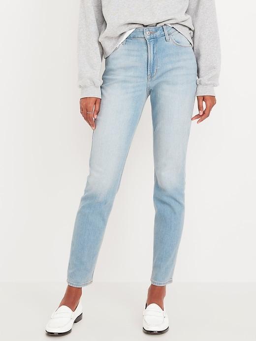 High-Waisted Wow Straight Ankle Jeans Product Image