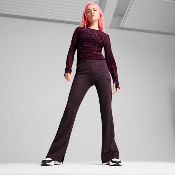 PUMA DARE TO Women's Textured Leggings in Midnight Plum/Aop Product Image