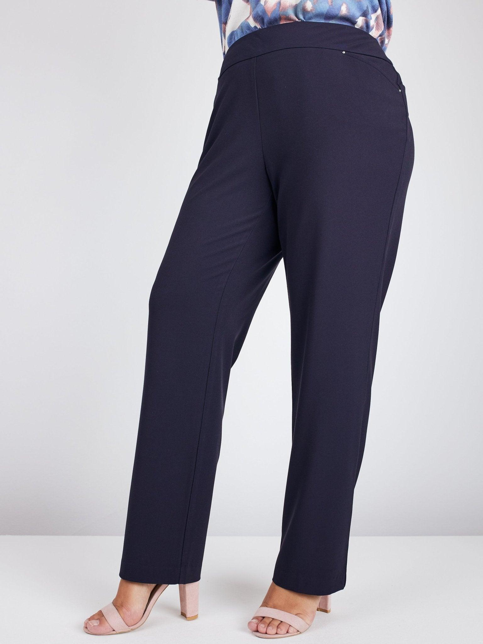 Roz & Ali Secret Agent Pull On Tummy Control Pants Cateye Pockets With Rivets - Plus Product Image