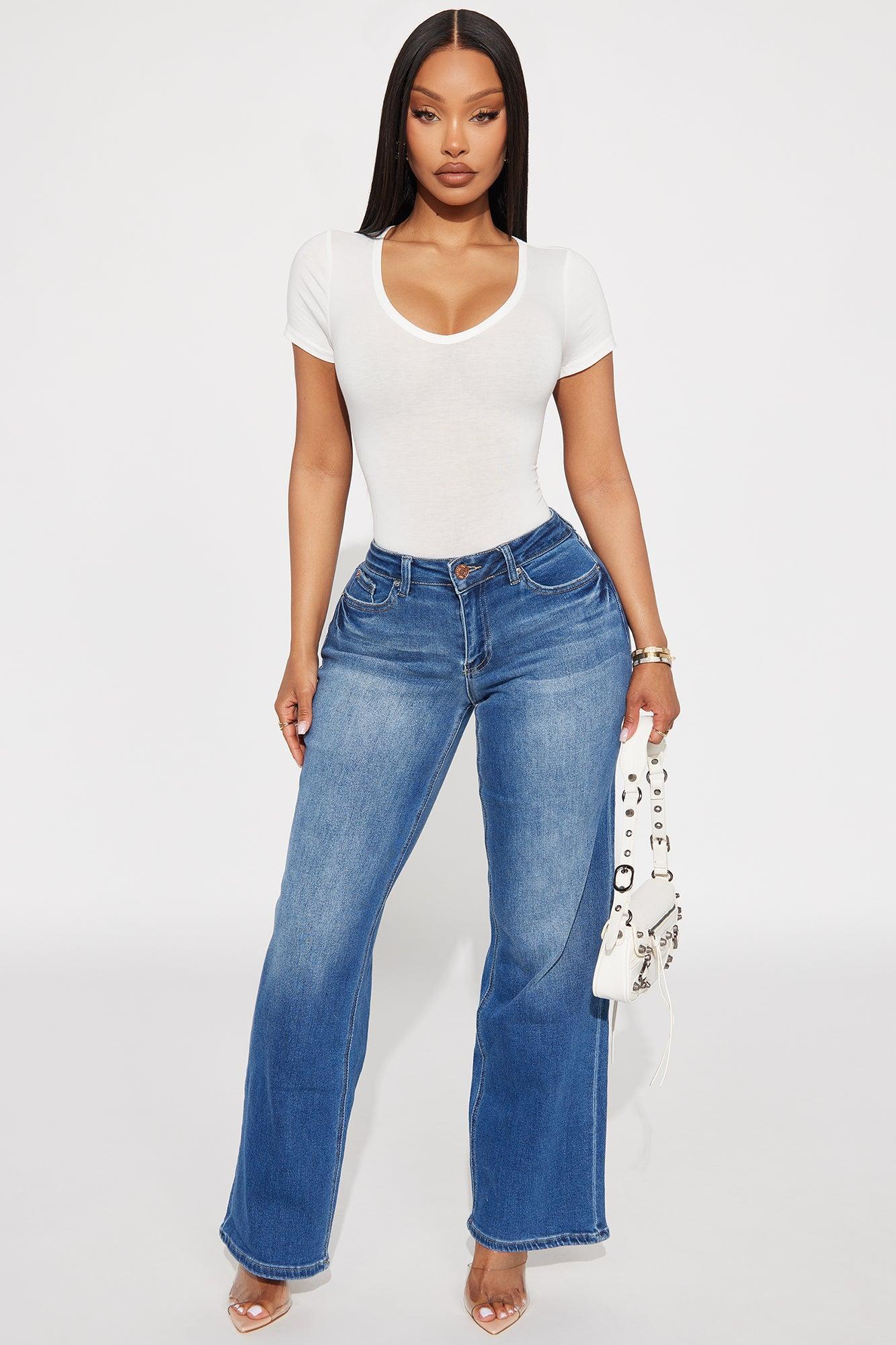 Nira V Neck Basic Bodysuit - White Product Image