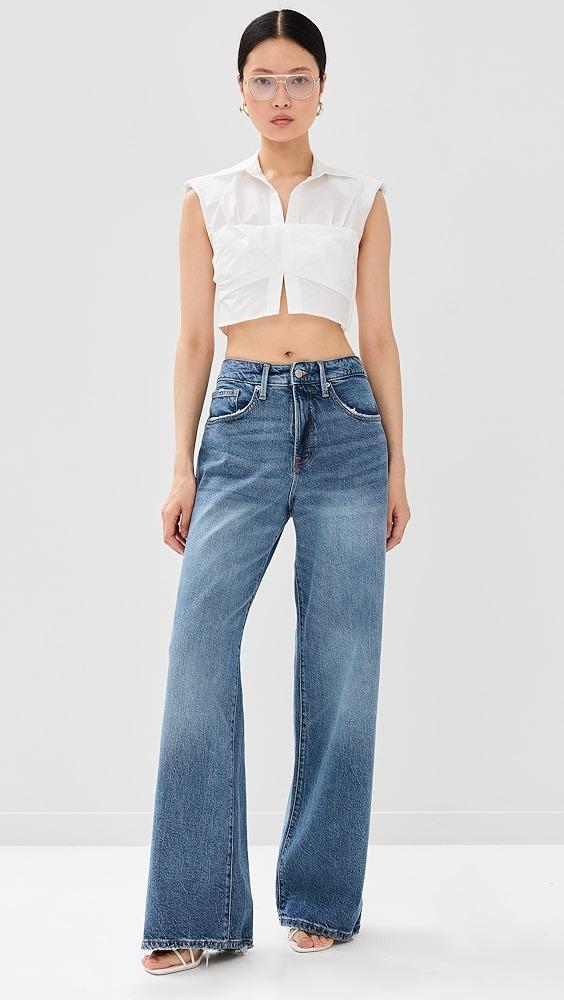 SIMKHAI Emie Cropped Box Sleeve Top | Shopbop Product Image