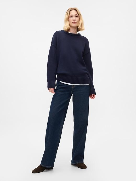 100% Cotton Oversized Boyfriend Sweater Product Image