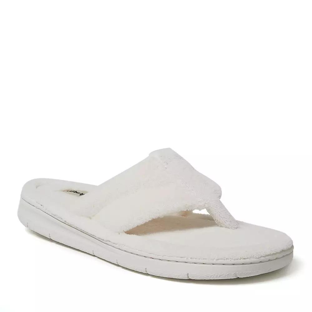 Women's Dearfoams Wrenley Terry Thong Slippers, Size: XL, Muslin Product Image