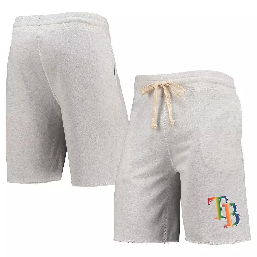 Men's Concepts Sport Oatmeal Tampa Bay Rays Mainstream Logo Terry Tri-Blend Shorts, Size: Medium, Team Product Image