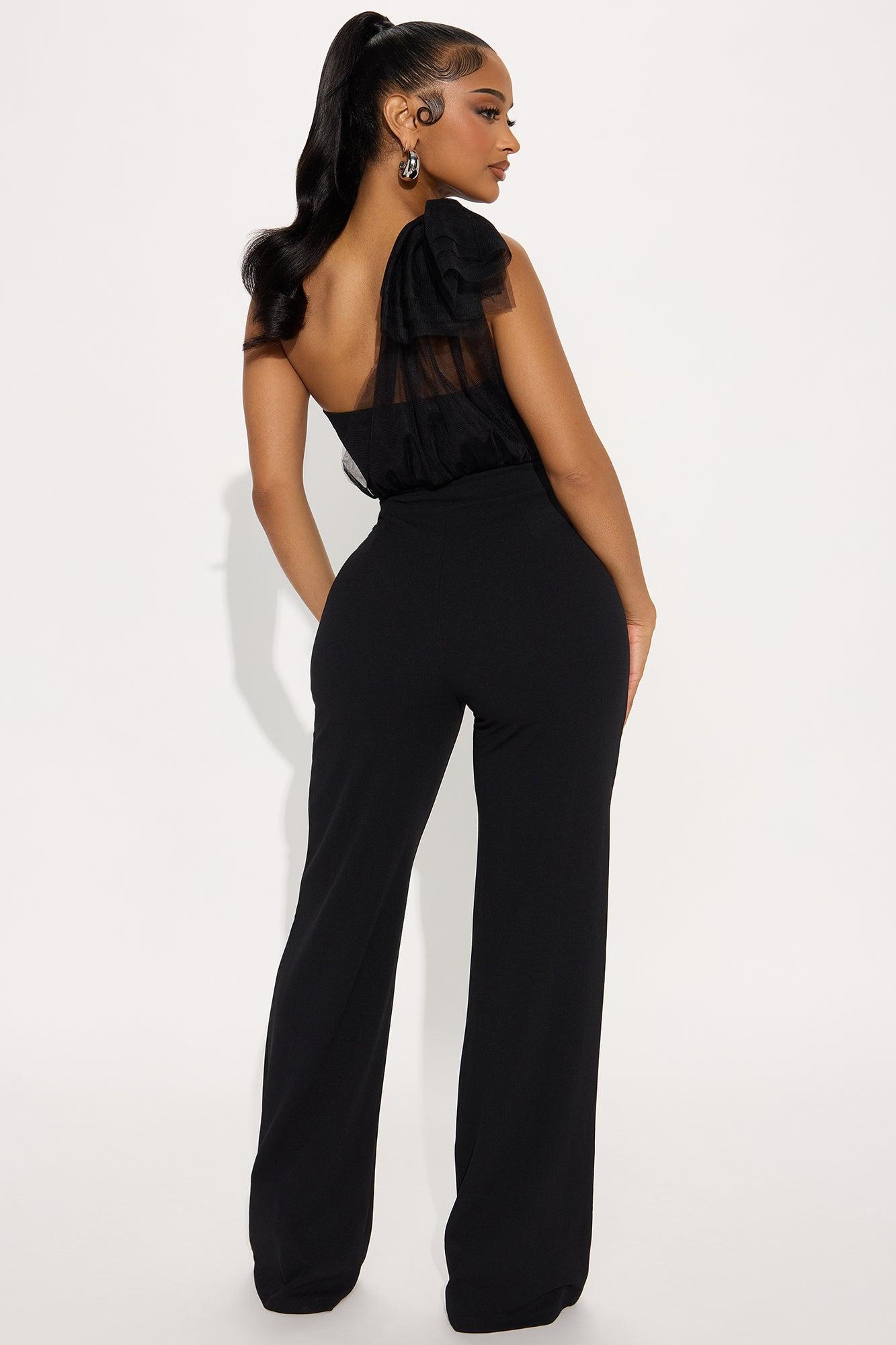 Clara Crepe Tie Shoulder Jumpsuit - Black Product Image