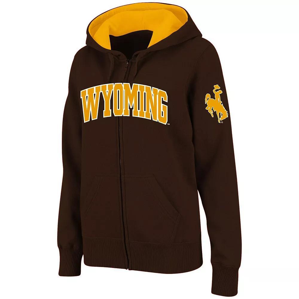 Women's Stadium Athletic Brown Wyoming Cowboys Arched Name Full-Zip Hoodie, Size: Large, Wyo Brown Product Image