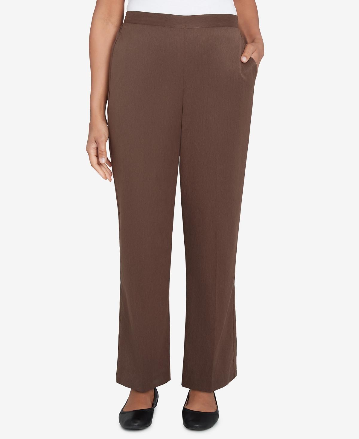 Women's Alfred Dunner Side Seam Pocket Medium Length Pant, Size: 16, Brown Product Image