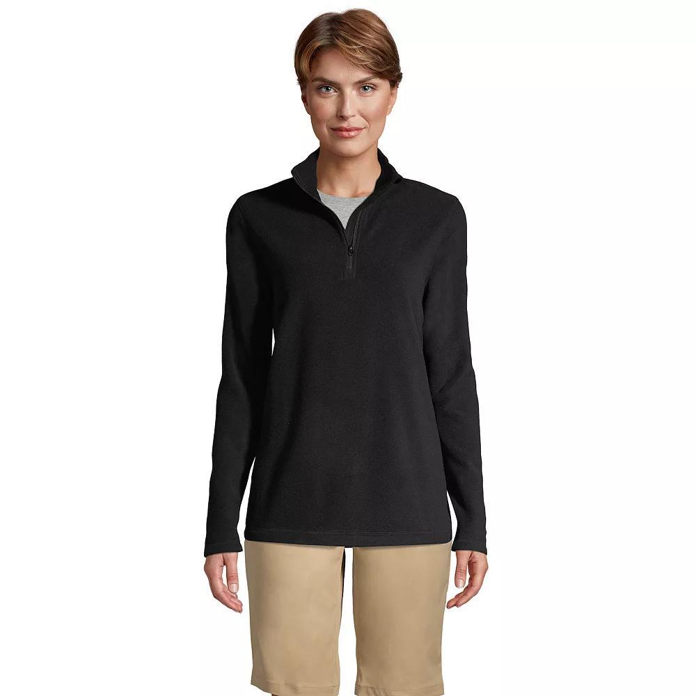 Women's Lands' End Lightweight Fleece Quarter Zip Pullover, Size: Medium, Red Product Image