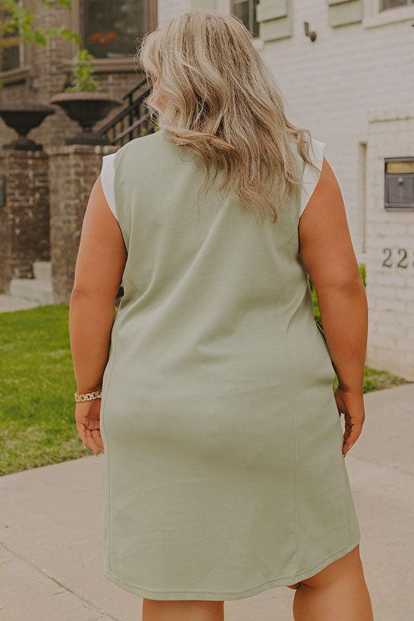 Beach House Brunch Mini Dress in Sage Curves Product Image