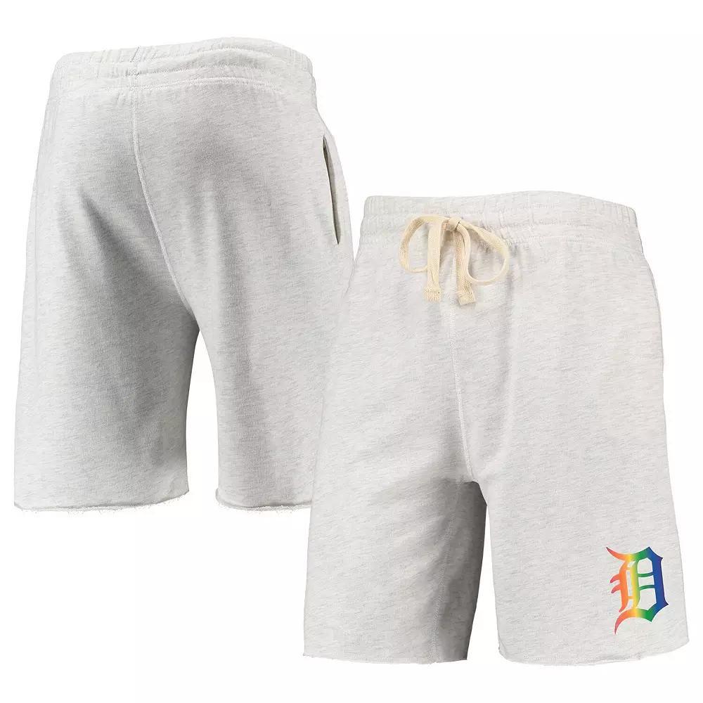 Men's Concepts Sport Oatmeal Detroit Tigers Mainstream Logo Terry Tri-Blend Shorts, Size: XL, Team Product Image