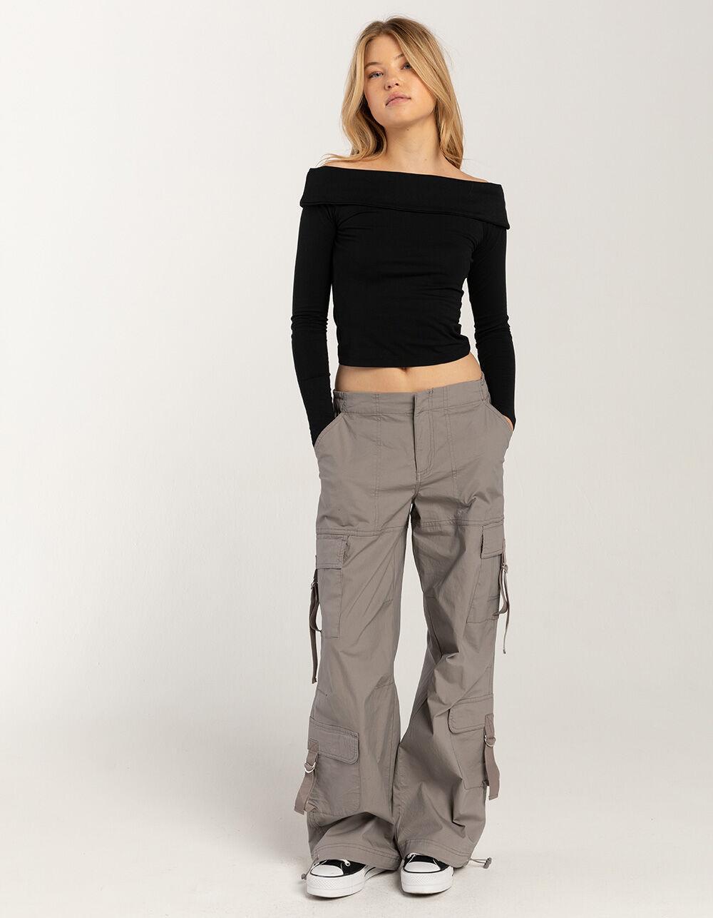 RSQ Womens Mid Rise Double Cargo Parachute Pants Product Image
