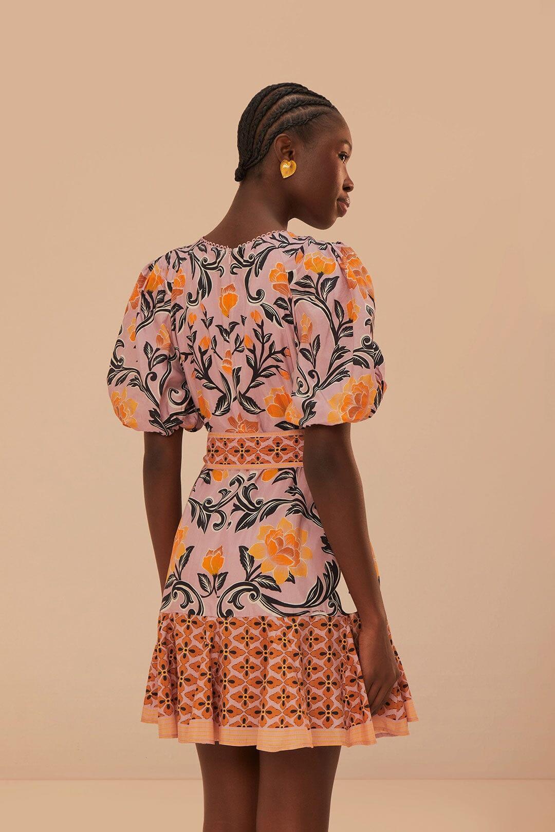 Arabesque Floral Lilac Mini Dress, ARABESQUE FLORAL LILAC / XS Product Image