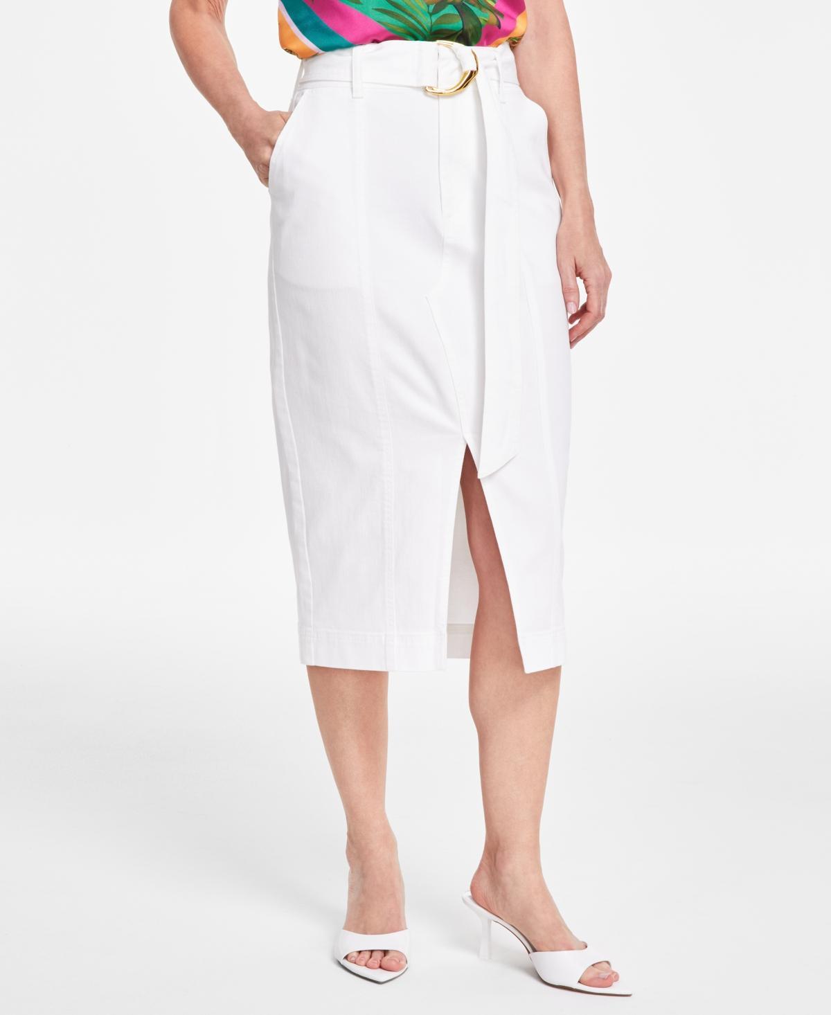 I.n.c. International Concepts Womens Denim Front-Slit Skirt, Created for Macys Product Image