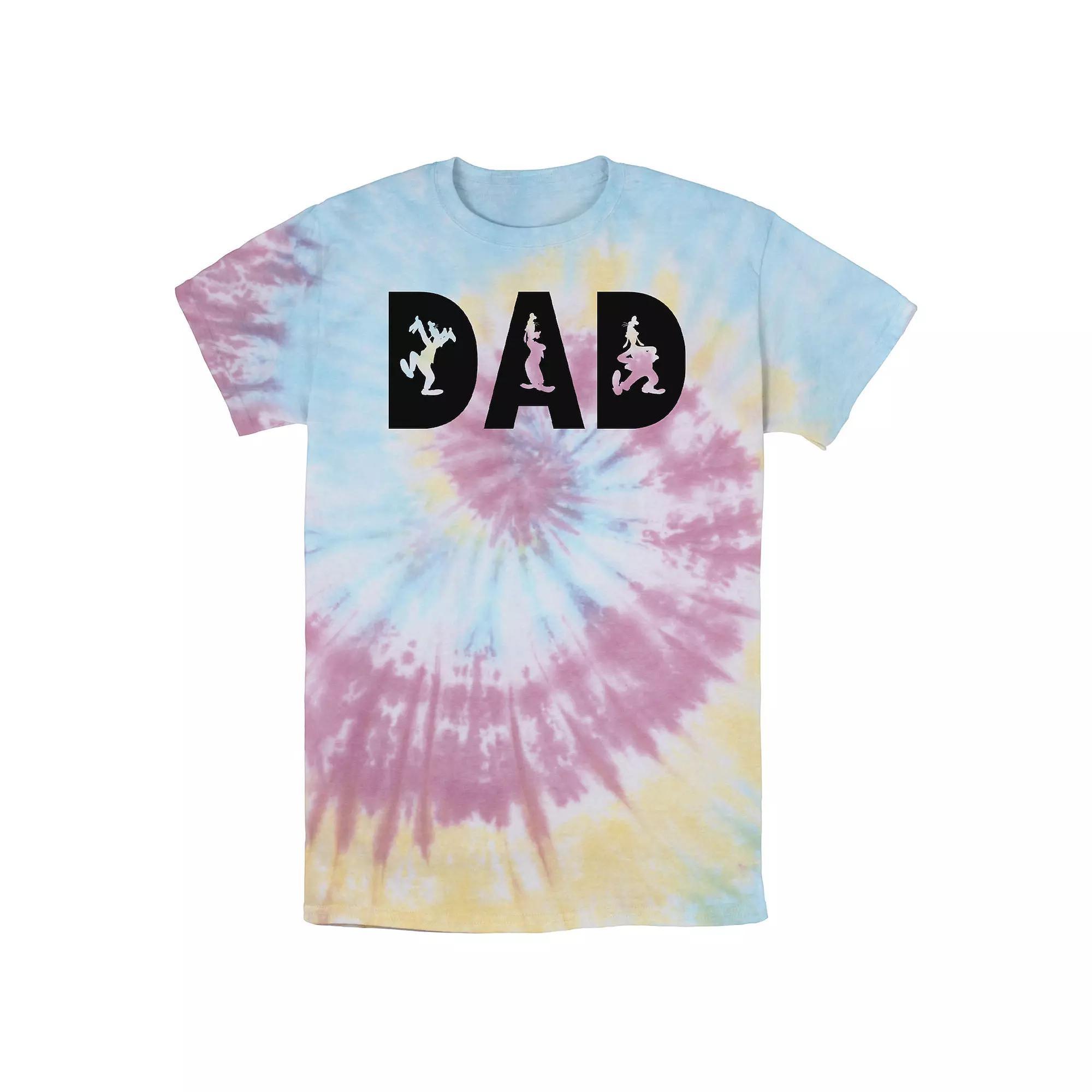 Men's Disney Mickey & Friends Father's Day Dad Goofy Silhouettes Wash Tee, Size: XL, White Blue Product Image