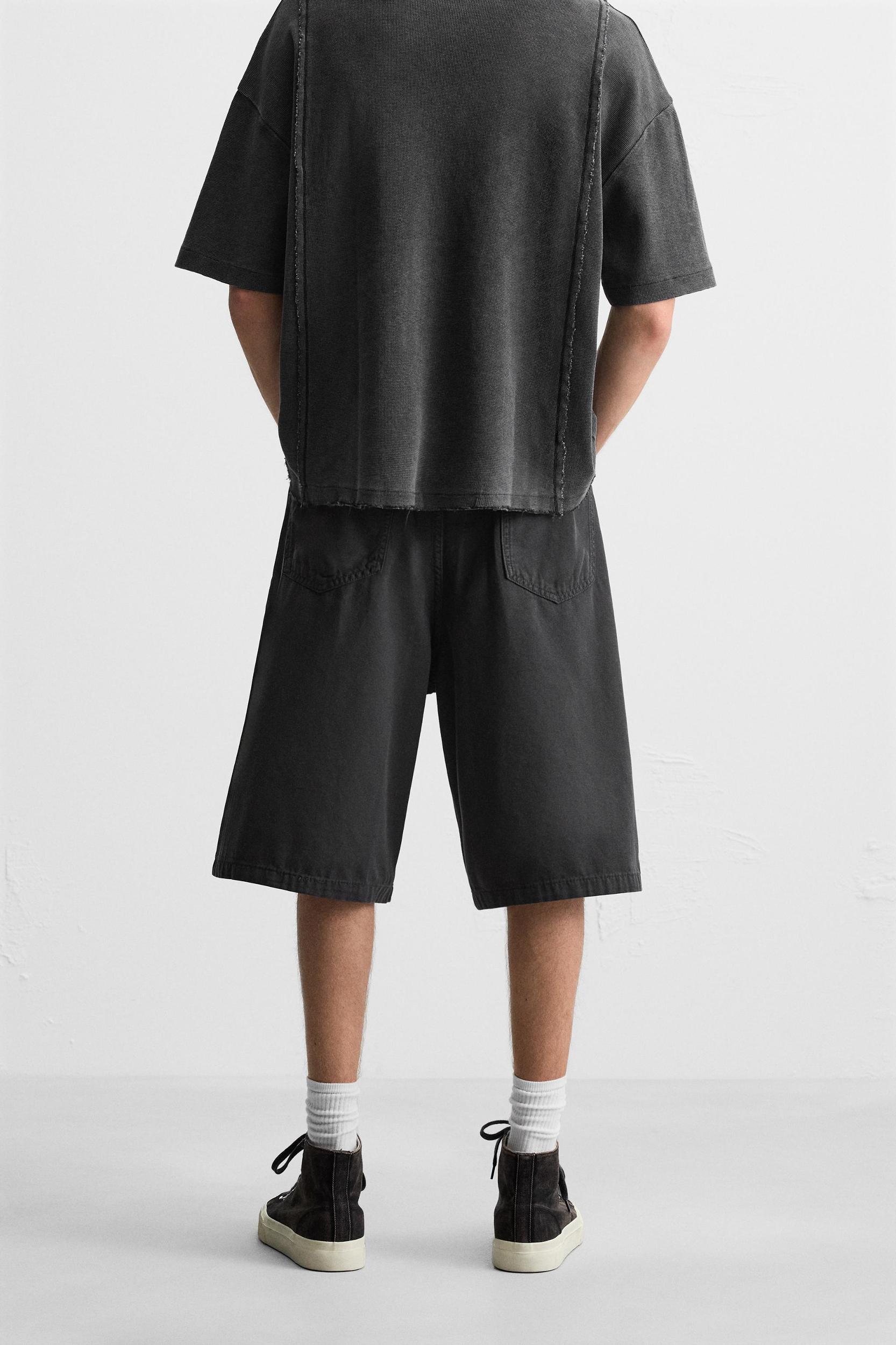 WASHED OVERSIZED FIT BERMUDA SHORTS Product Image