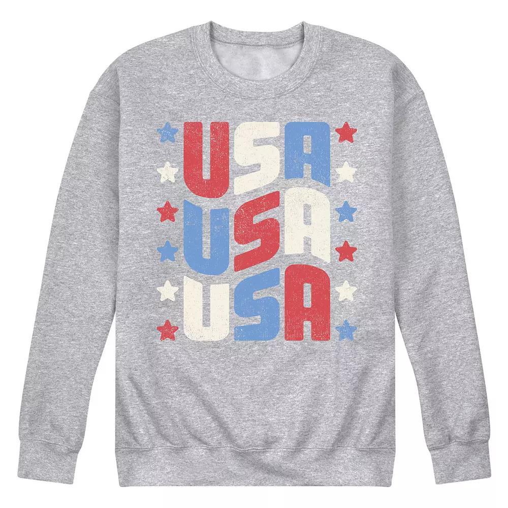 Mens USA Stacked Fleece Sweatshirt Blue Product Image