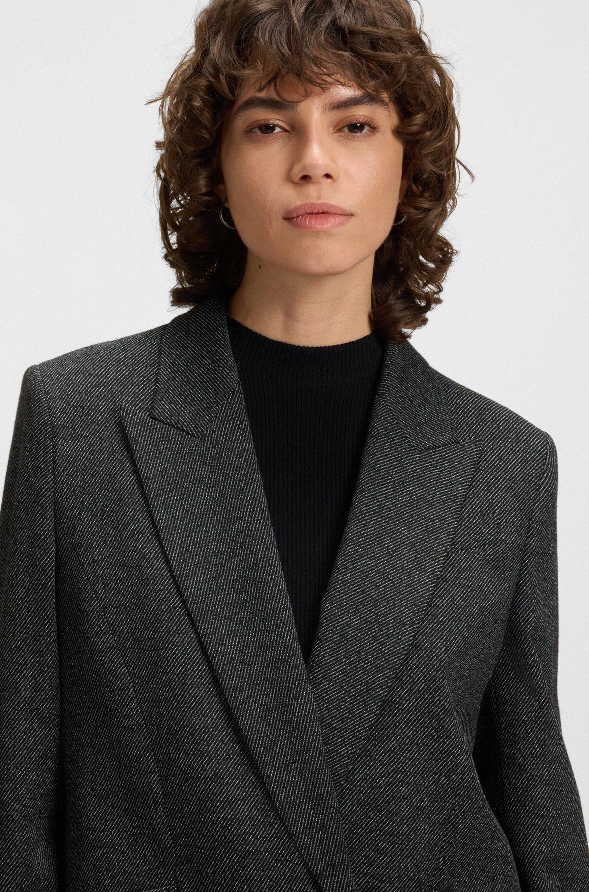BOSS - Regular-fit blazer with concealed closure - Patterned Product Image
