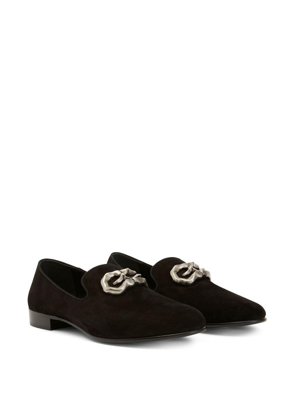 logo-plaque suede loafers  Product Image