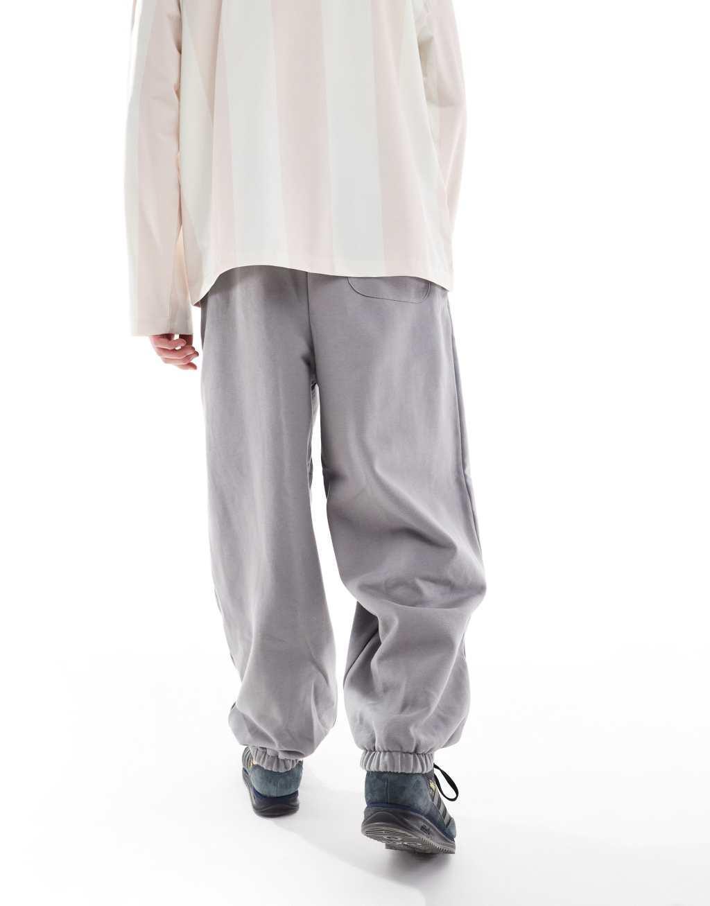 ASOS DESIGN balloon fit sweatpants in gray Product Image