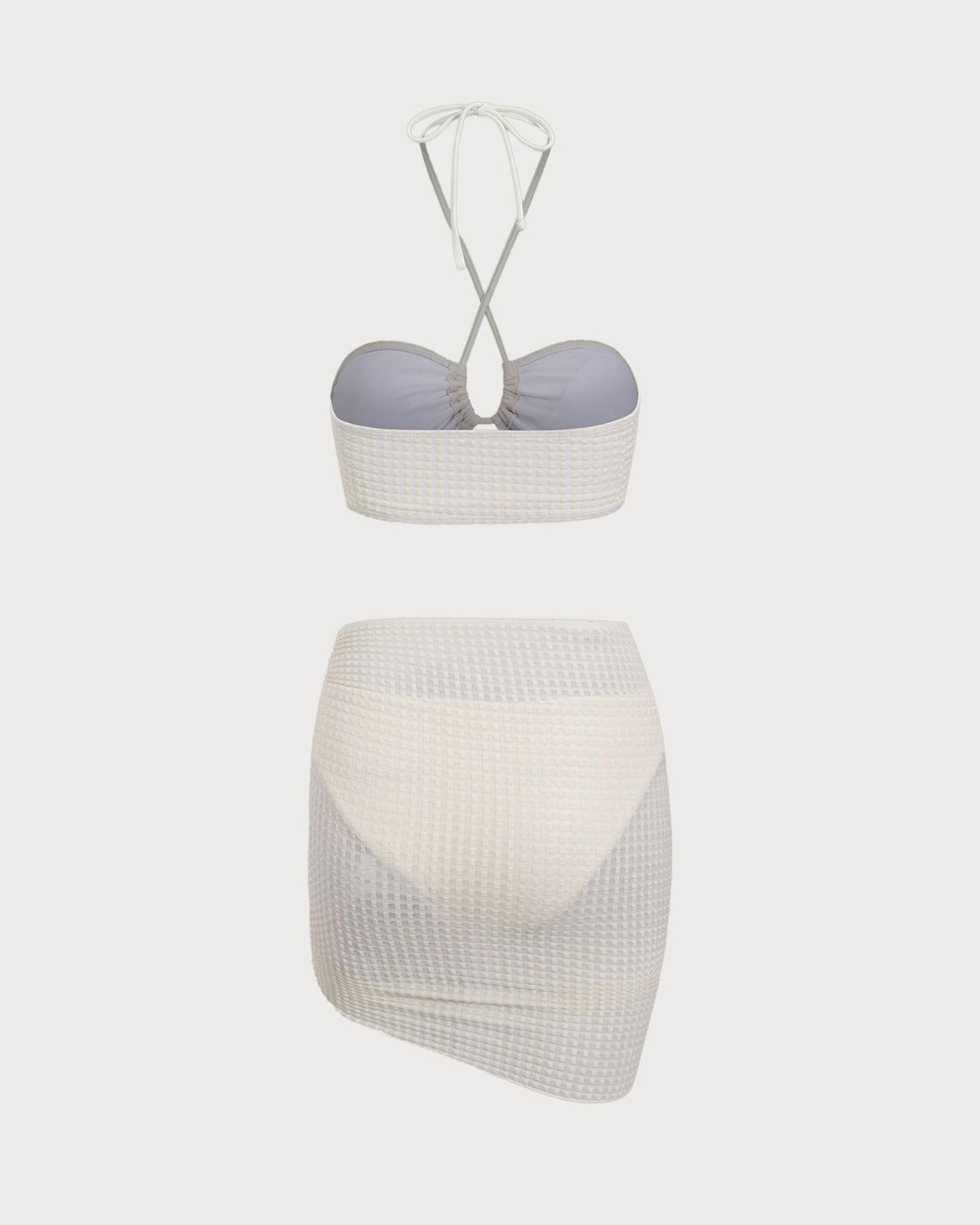 Beige Strapless Bikini Set Product Image