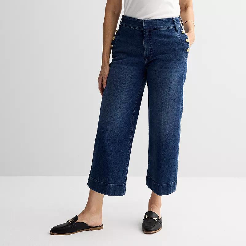 Women's Croft & Barrow® Nautical Cropped Jeans, Size: 12, Rinse Blue Product Image