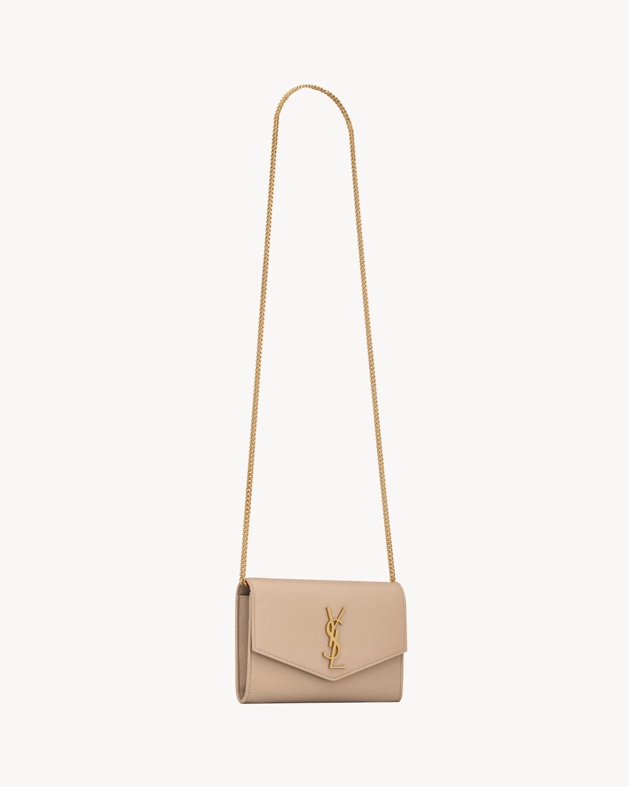 UPTOWN CHAIN WALLET IN GRAIN DE POUDRE EMBOSSED LEATHER Product Image