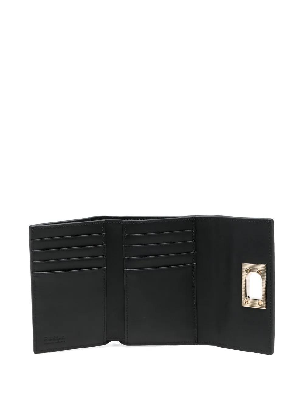 FURLA Logo-plaque Leather Wallet In Schwarz Product Image