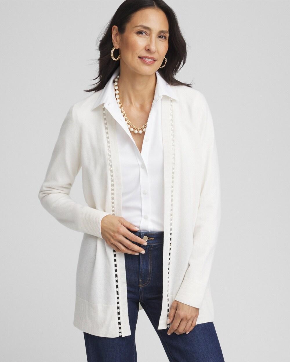Cashmere Pearl Trim Cardigan Product Image