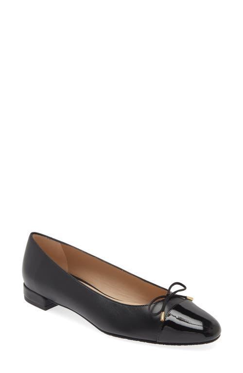 Womens Pin Dot Leather & Mesh Bow Flats Product Image
