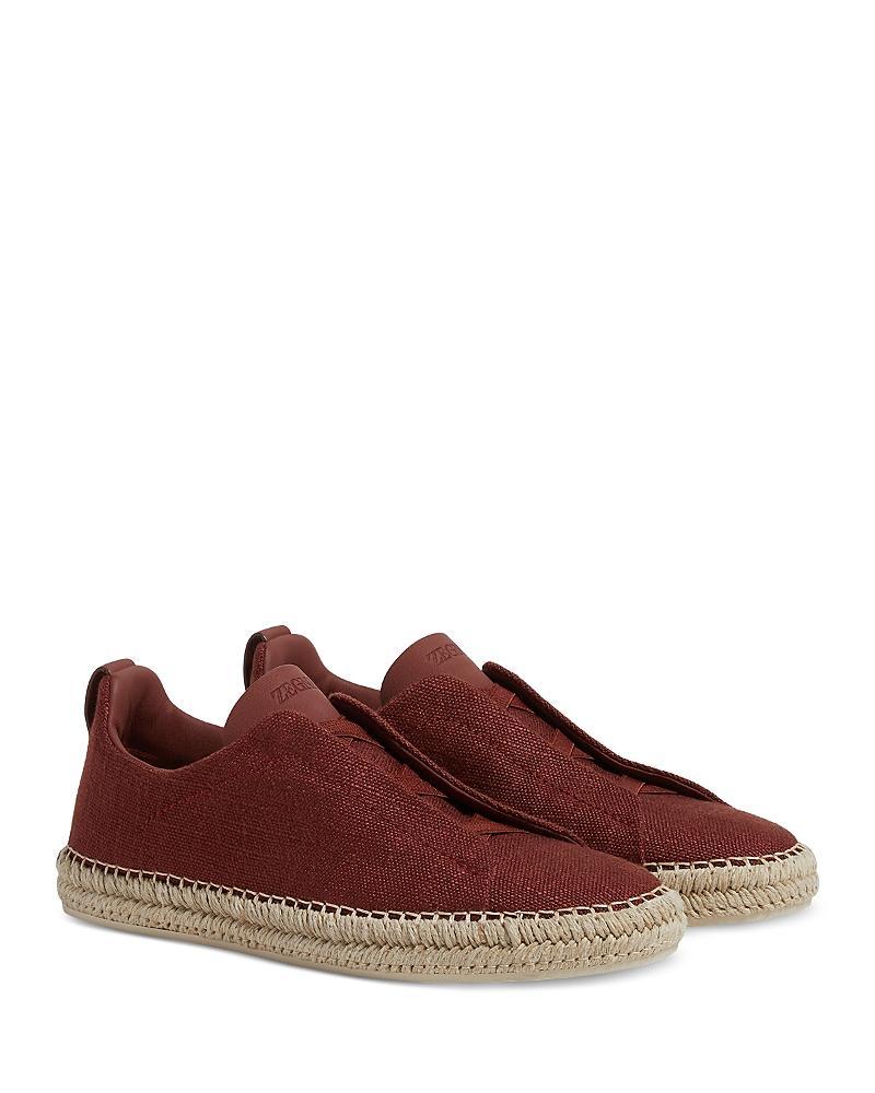Zegna Mens Viscose, Linen & Leather Triple Stitch Espadrilles Product Image