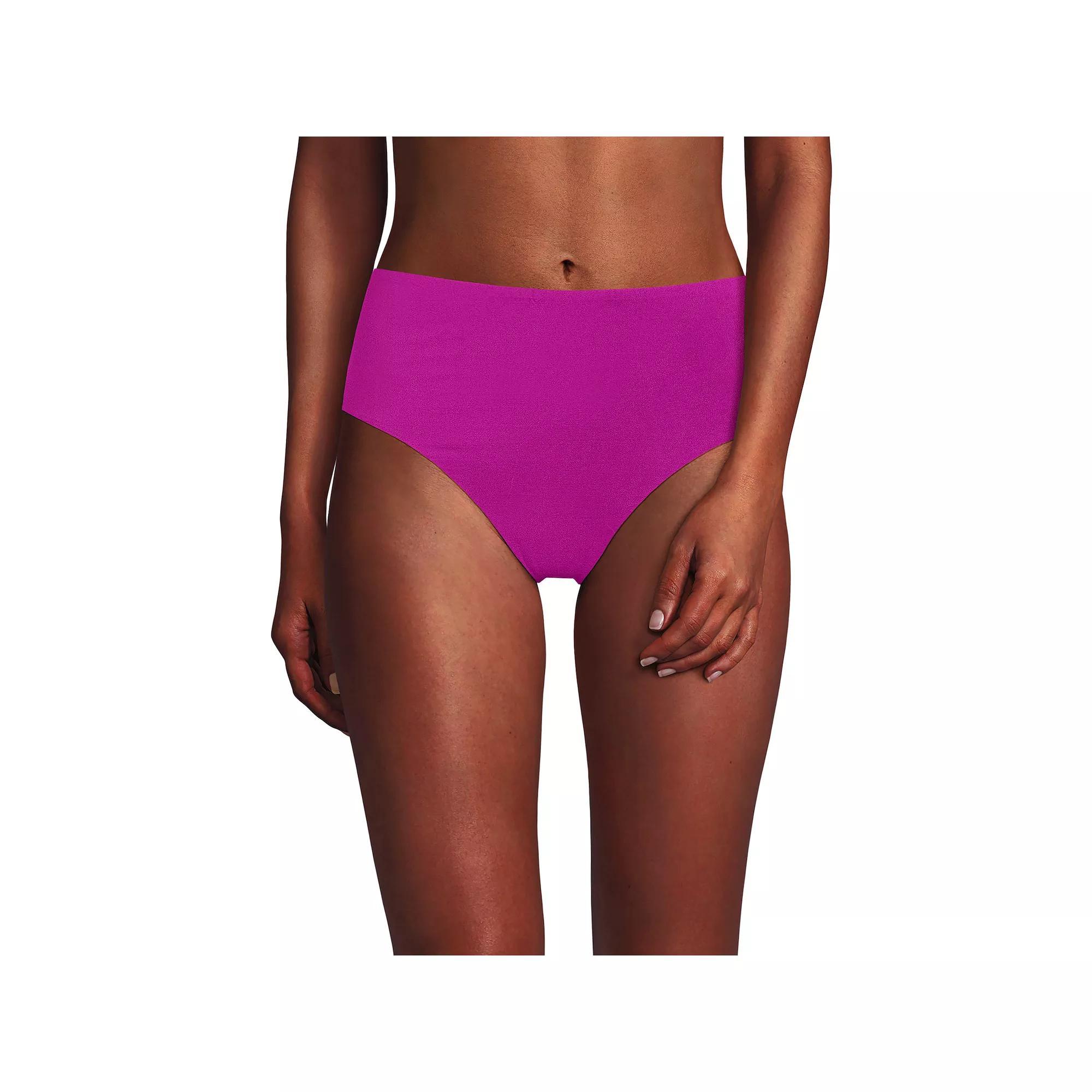 Women's Lands' End Mid Rise Bikini Swim Bottoms, Size: 12, Deep  Blue Product Image