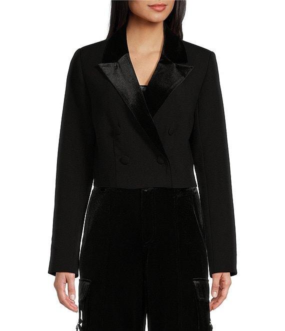 GB Cropped Velvet Blazer Product Image