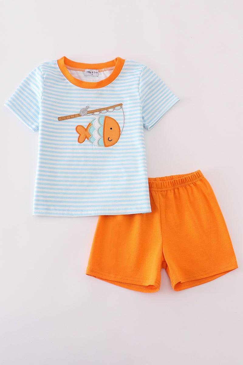Blue stripe crane truck applique top Product Image