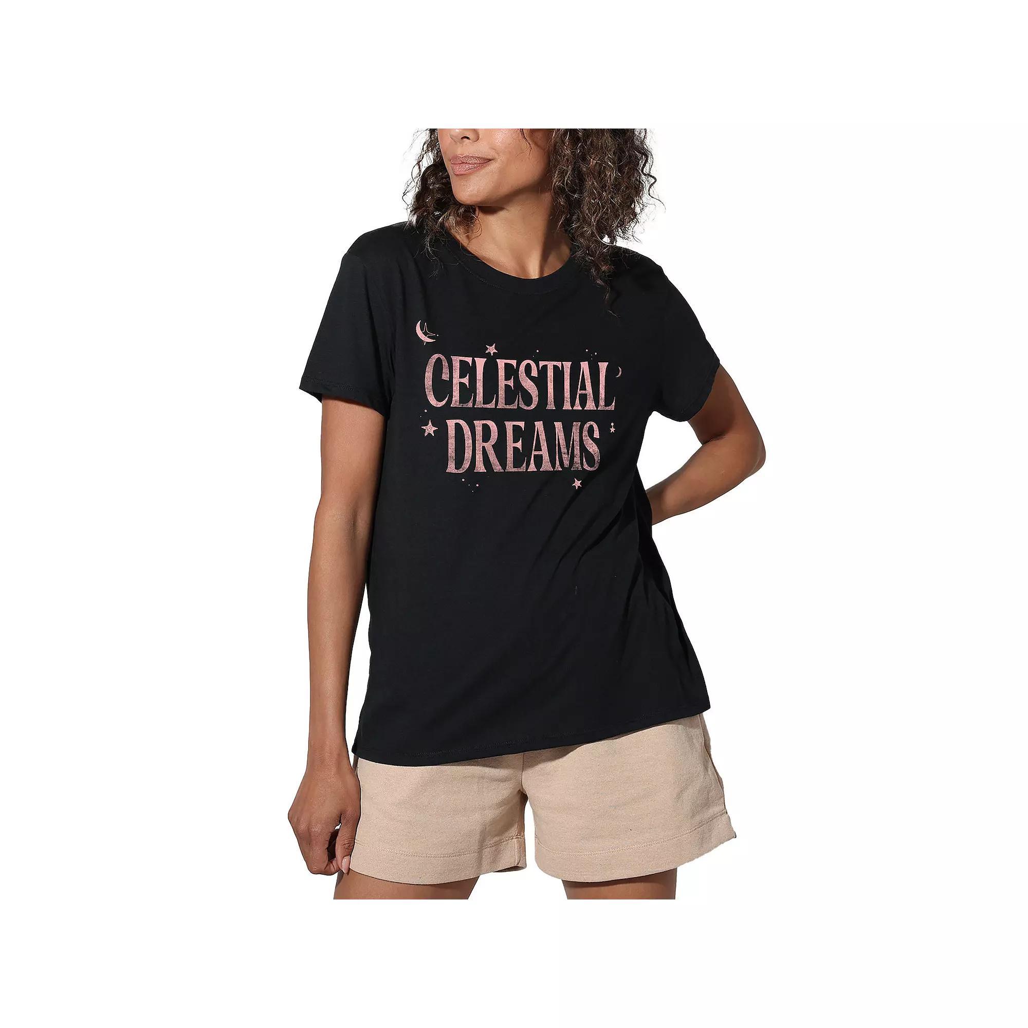 Women's Suburban Riot Celestial Dreams Loose Graphic Tee, Girl's, Size: Medium, Black Product Image