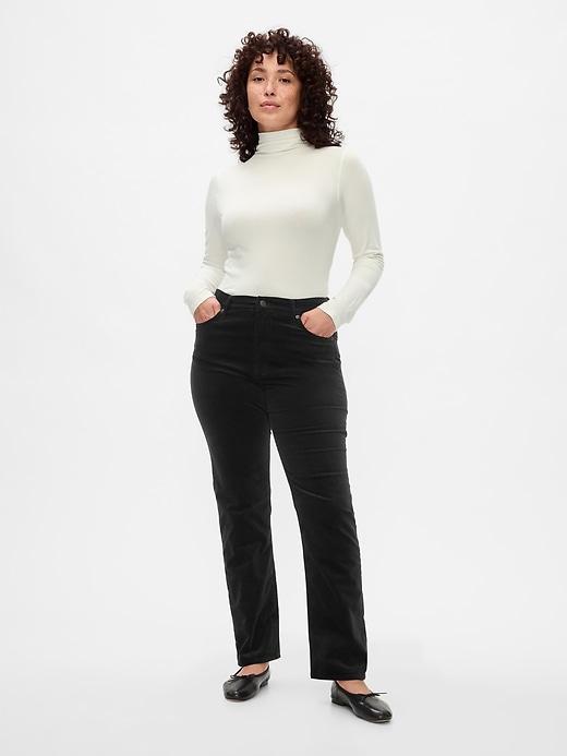 High Rise Velvet '90s Straight Pants Product Image